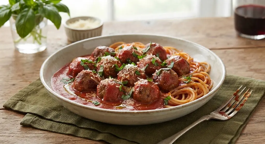 Beef Meatballs with spaghetti